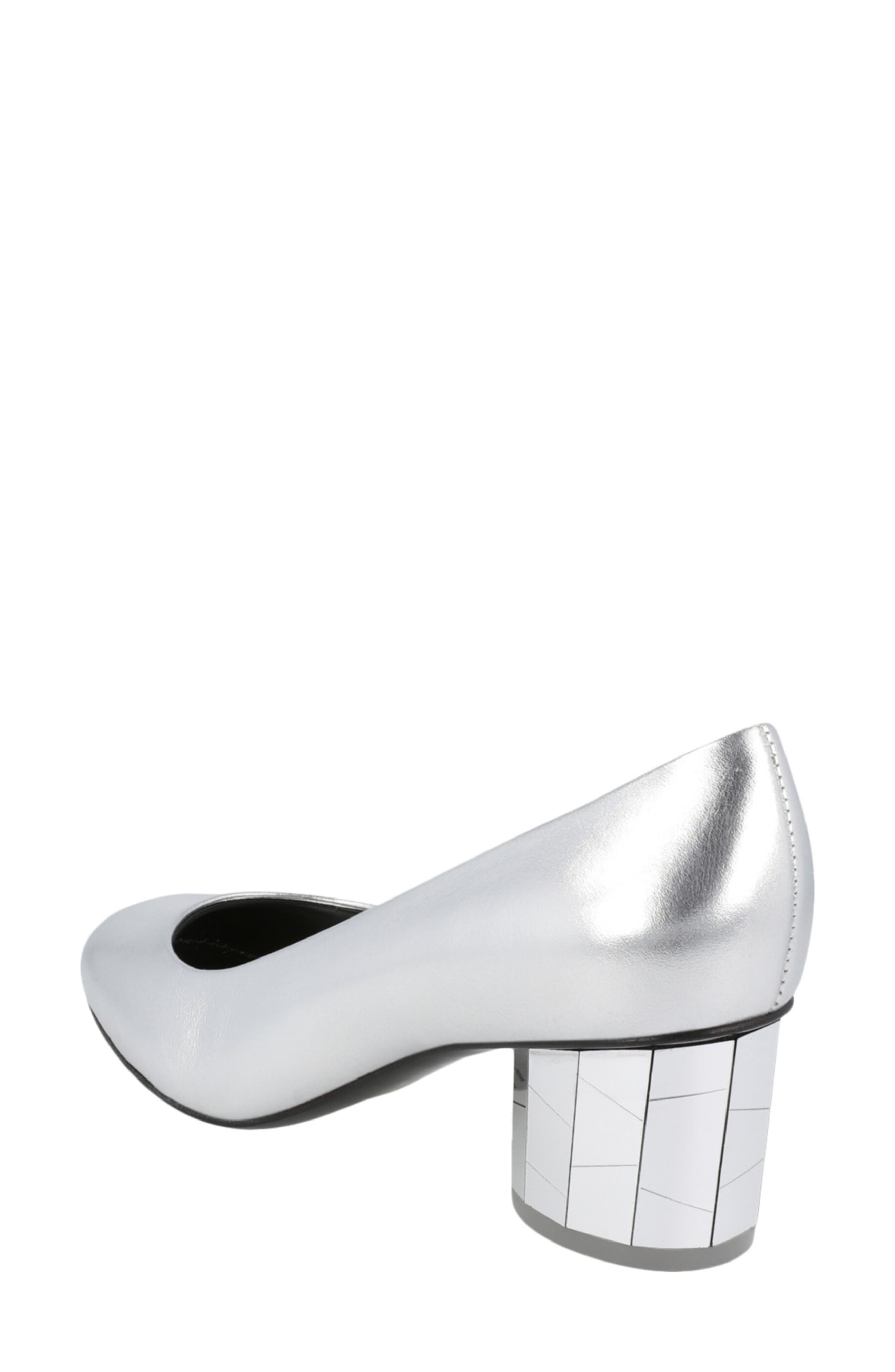 FERRAGAMO Farrah Mirror Heel Pump, Alternate, color, Silver