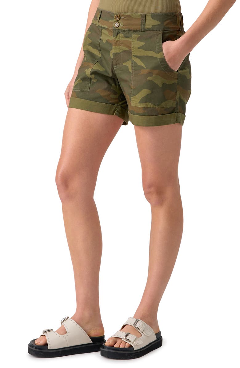 Sanctuary Renegade Camo Rolled Cuff Shorts, Alternate, color, Renew Camo