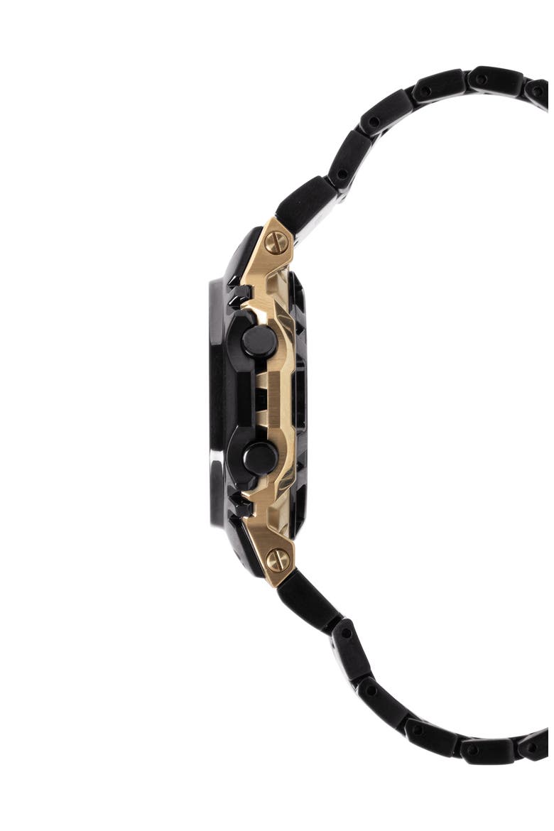 Full Metal 5000 Series Solar Digital Bluetooth Bracelet Watch, 49.3mm × 43.6mm, Alternate, color, BLACK