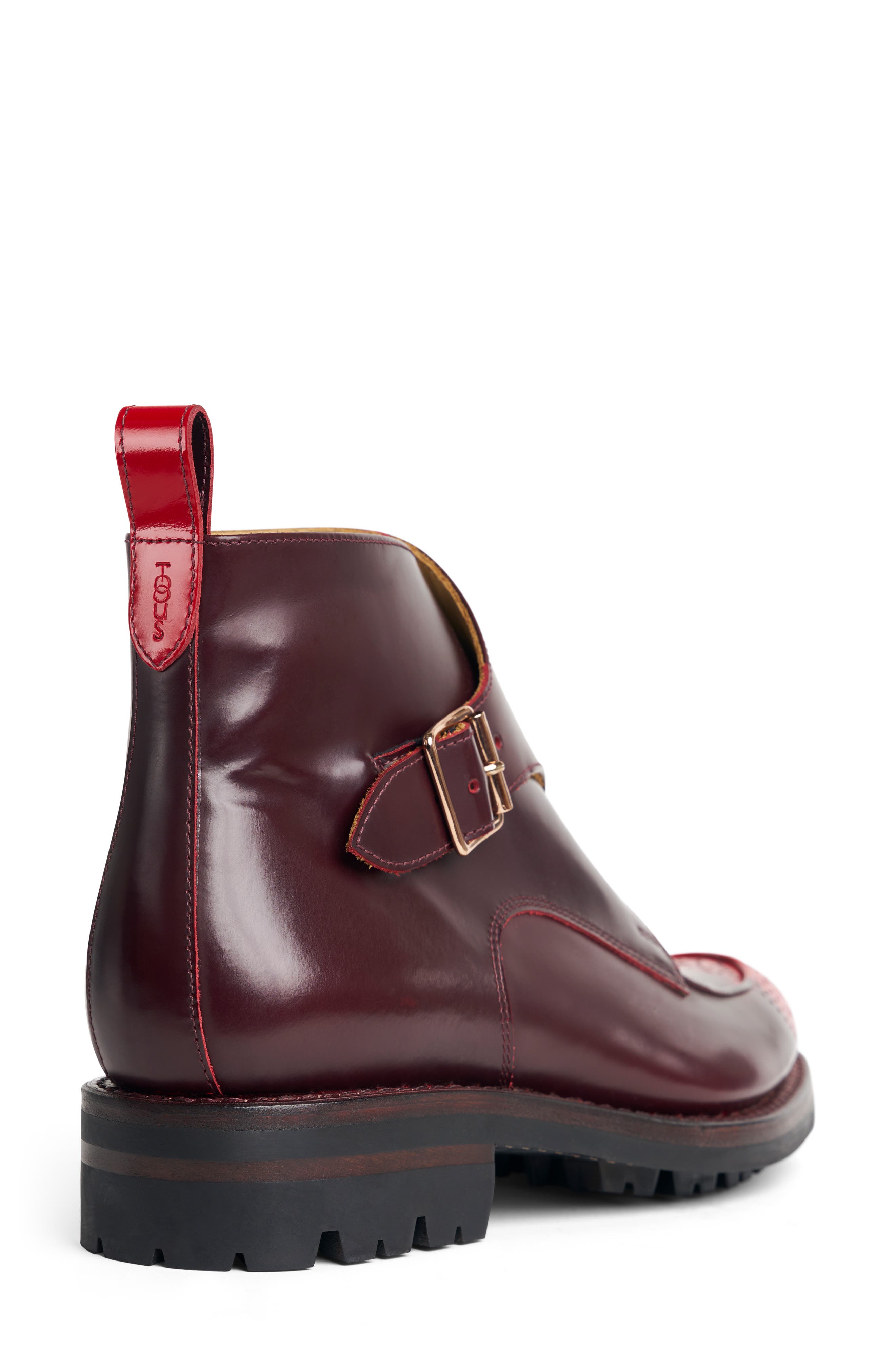 Ms. Georgie Leather Monk Strap Bootie, Alternate, color, MARASCHINO