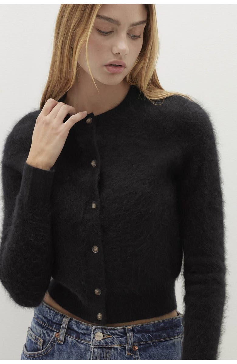 NAKED CASHMERE Paloma Brushed Cashmere Cardigan, Alternate, color, Black