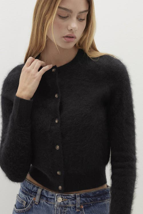 Naked Cashmere Paloma Brushed Cashmere Cardigan In Black