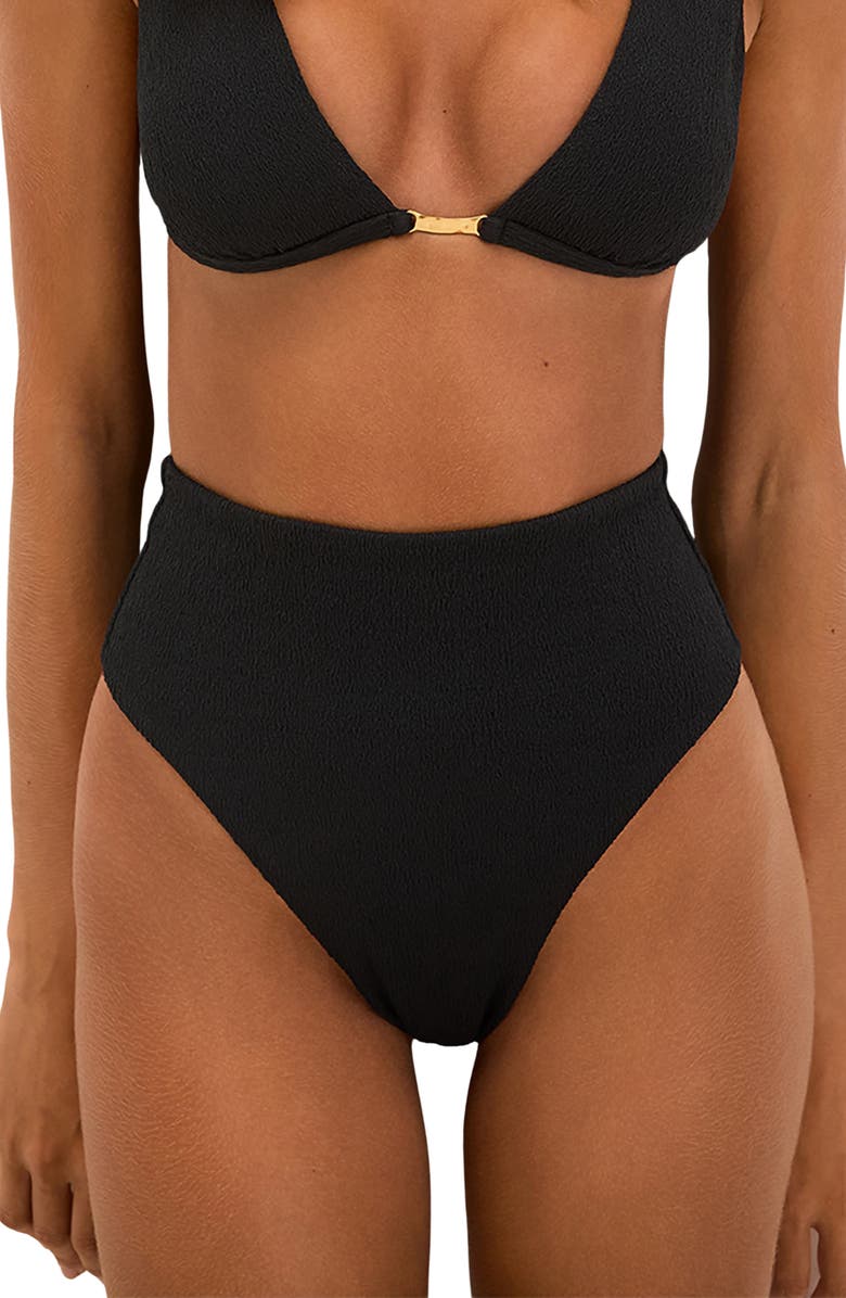 ViX Paula Hermanny Firenze Camille High Waist Bikini Bottoms, Main, color, Black
