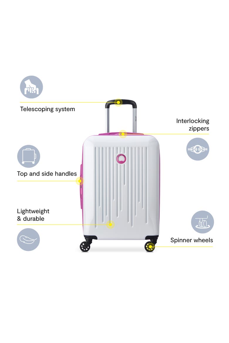 Christine Hardside Expandable (19"/25"/30") 3 Piece Spinner Luggage Set, Alternate, color, White/Mauve