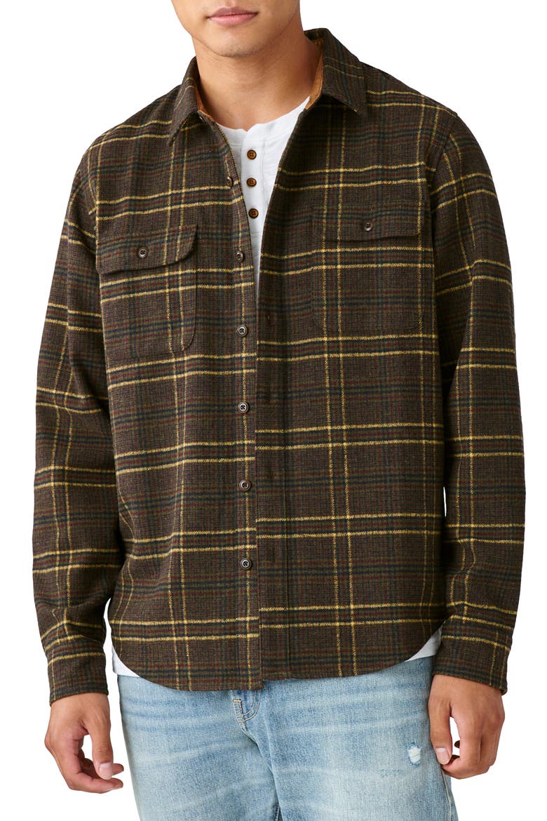 Plaid Overshirt, Main, color, BROWN PLAID