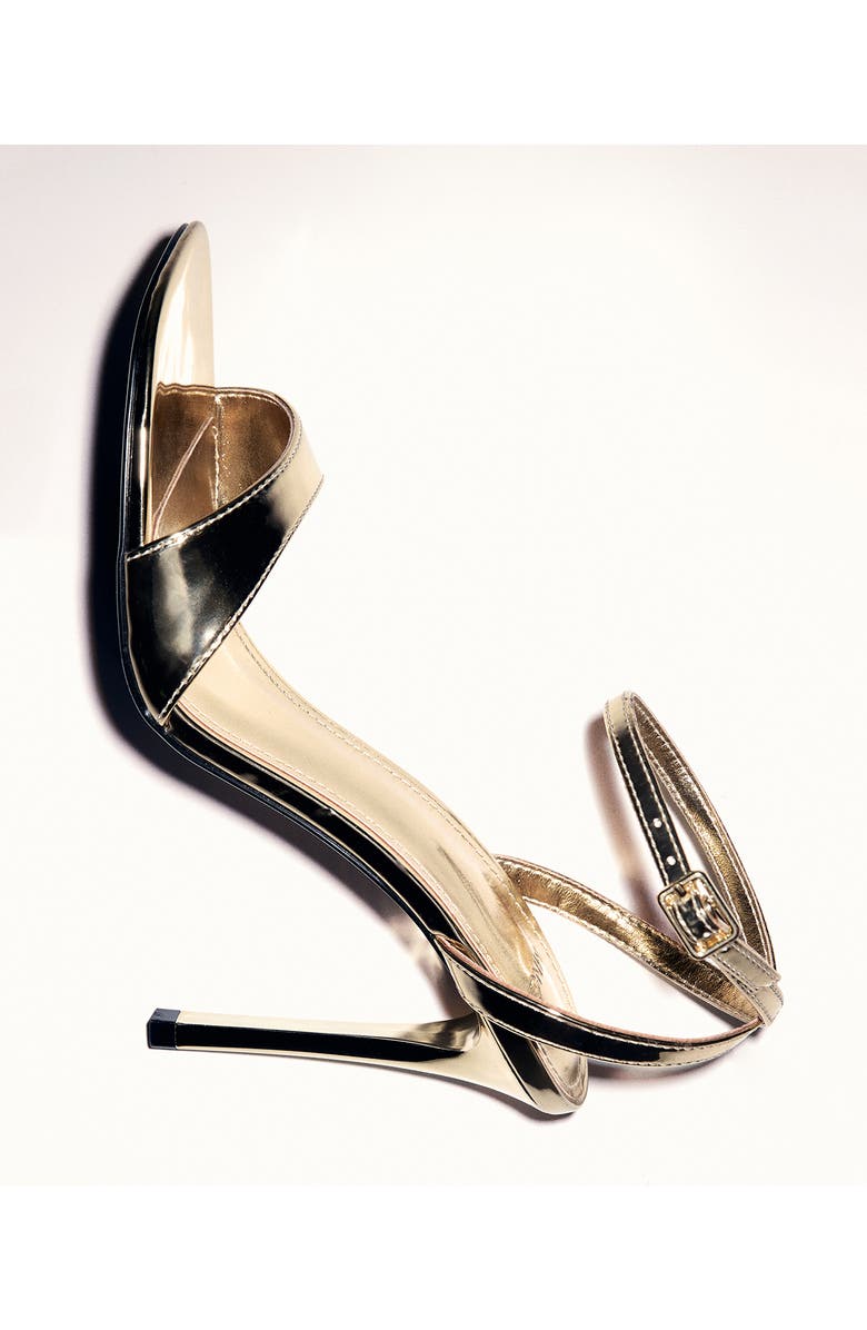 MANGO Ankle Strap Sandal, Alternate, color, Gold