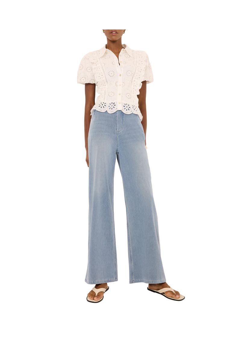 Stretch Denim Wide Leg Travel Jeans, Main, color, Blue