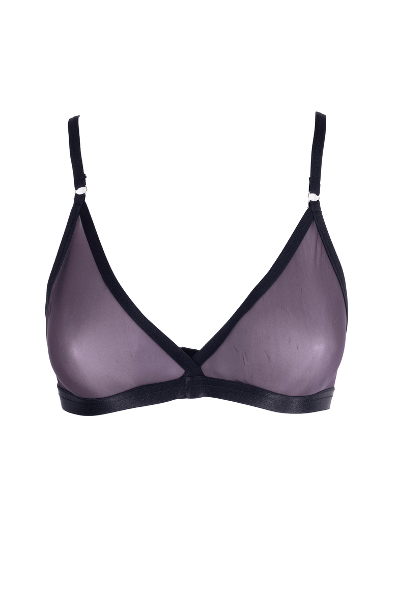 LECHERY<sup>®</sup> Lustrous Sheer Triangle Bralette, Alternate, color, Black