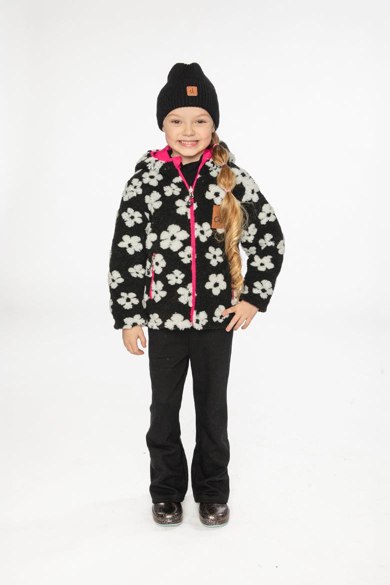 Reversible Fleece Technical Fabric Mid-Season Jacket, Alternate, color, Black Printed Flowers and Pink