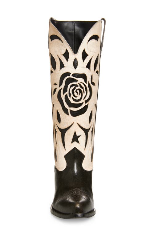 Golden Goose Wish Star Pointed Toe Tall Western Boot In Multi