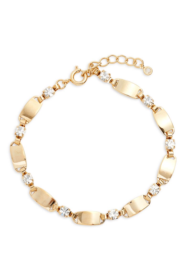 Oval Link Cubic Zirconia Bracelet, Main, color, 14K GOLD PLATED