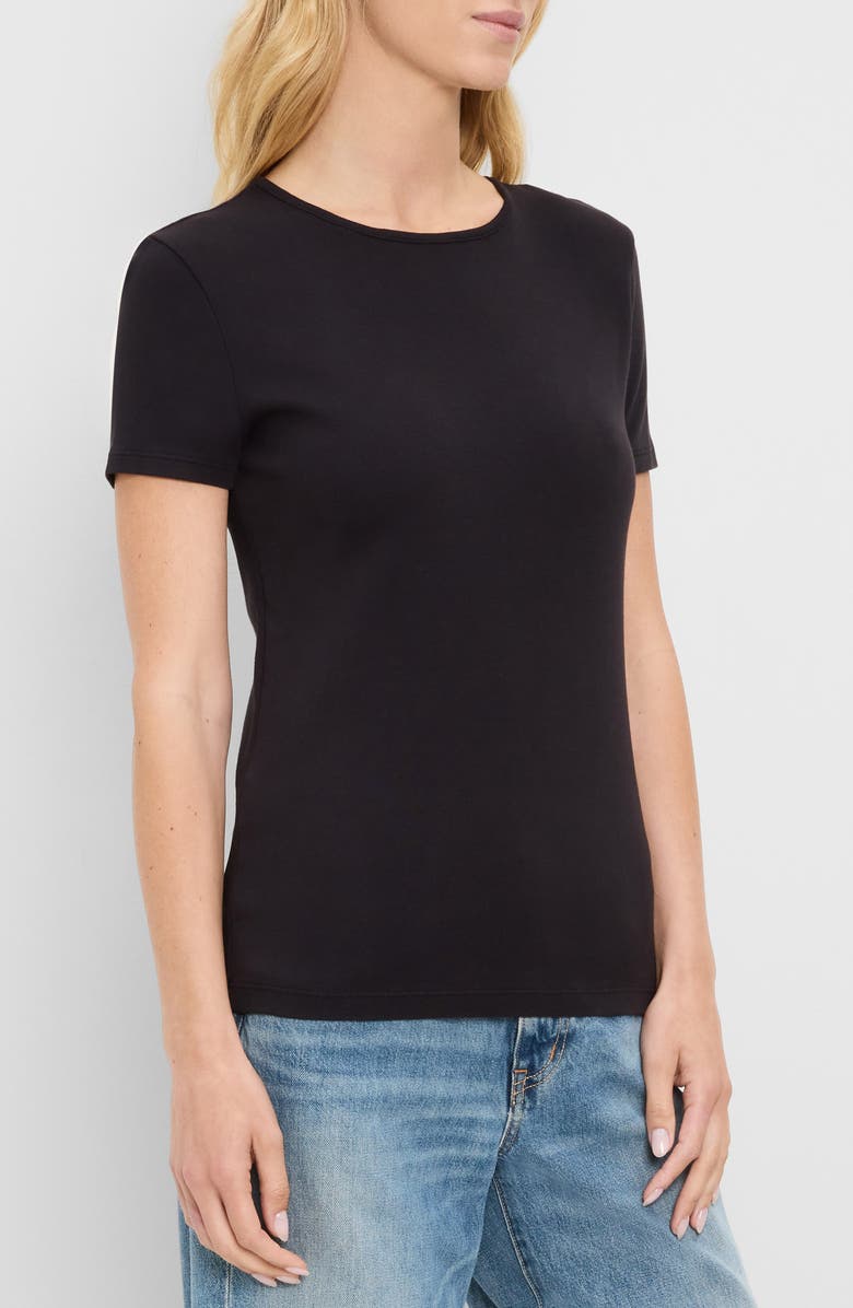 Michael Stars Haley Fine Binded Cotton T-Shirt, Alternate, color, Black