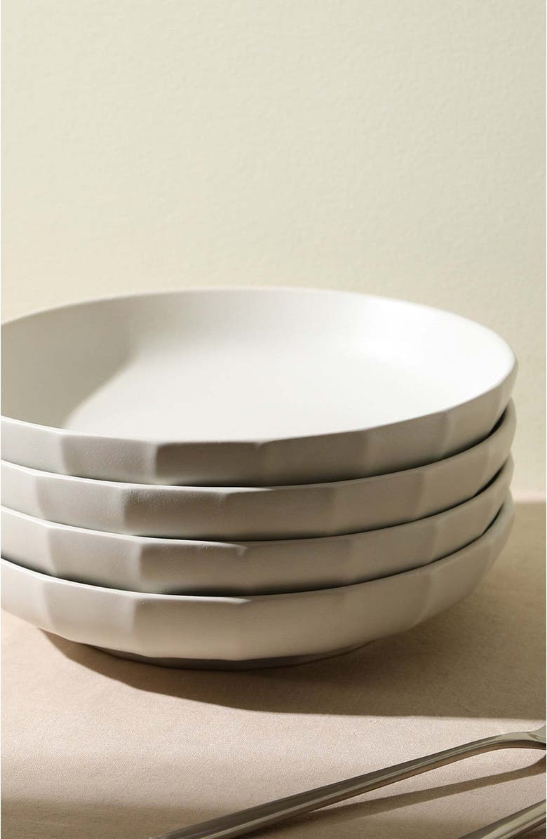 Stone Lain Rio Stoneware 4-Piece Pasta Bowl Set, Alternate, color, Beige