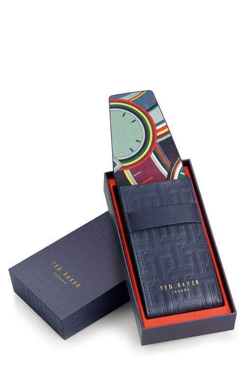 Ted Baker Phlipa Gents Leather Strap Watch, 43mm In Rose Gold/blue/blue