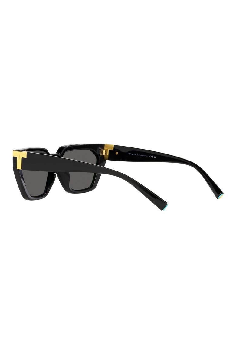 56mm Irregular Sunglasses, Alternate, color, BLACK