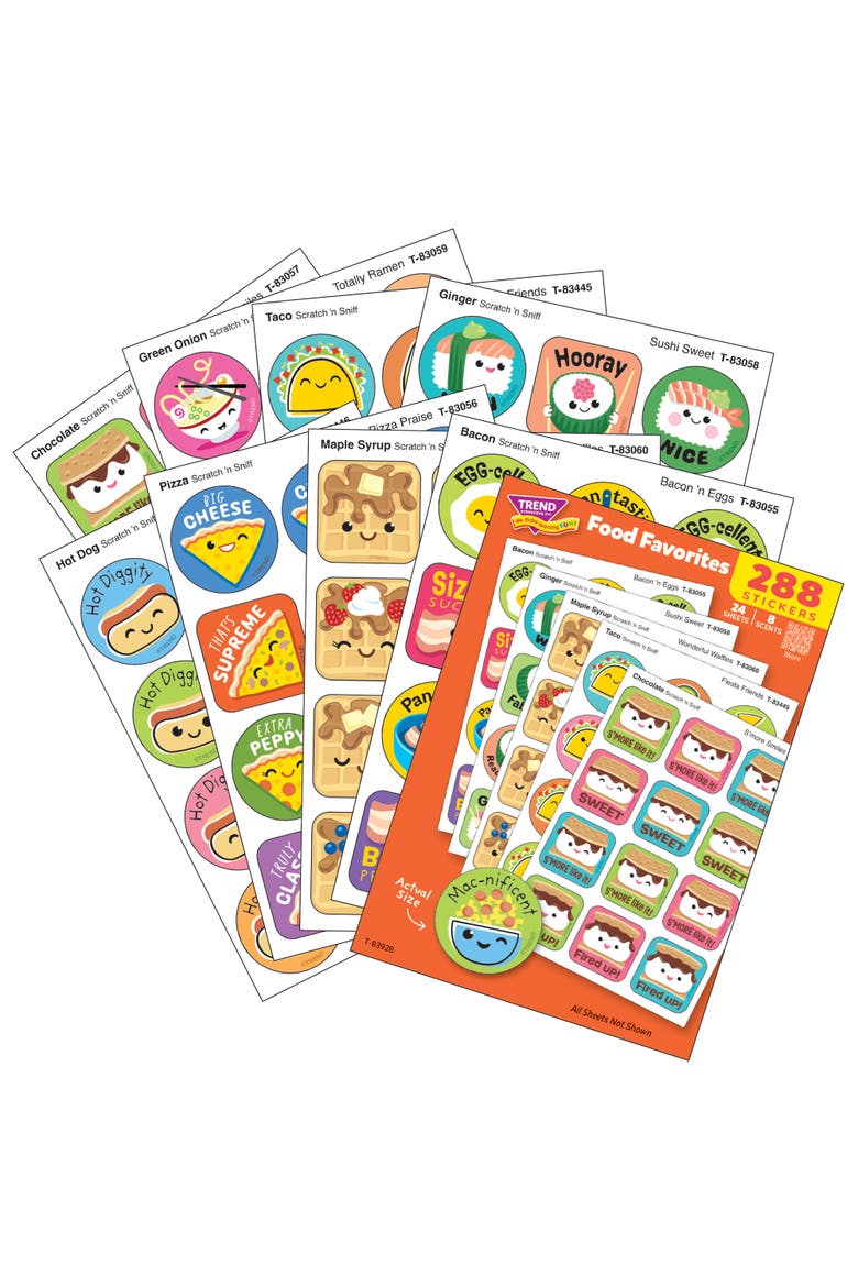 Scratch 'N Sniff Food Favorites, 288 Count Scented Stickers, Alternate, color, Multicolored