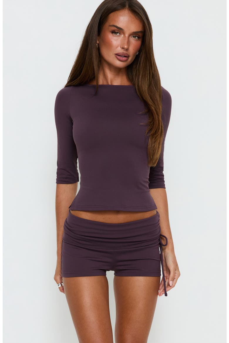 DAILY DEFINE RUCHED TIE SIDE M, Alternate, color, AUBERGINE