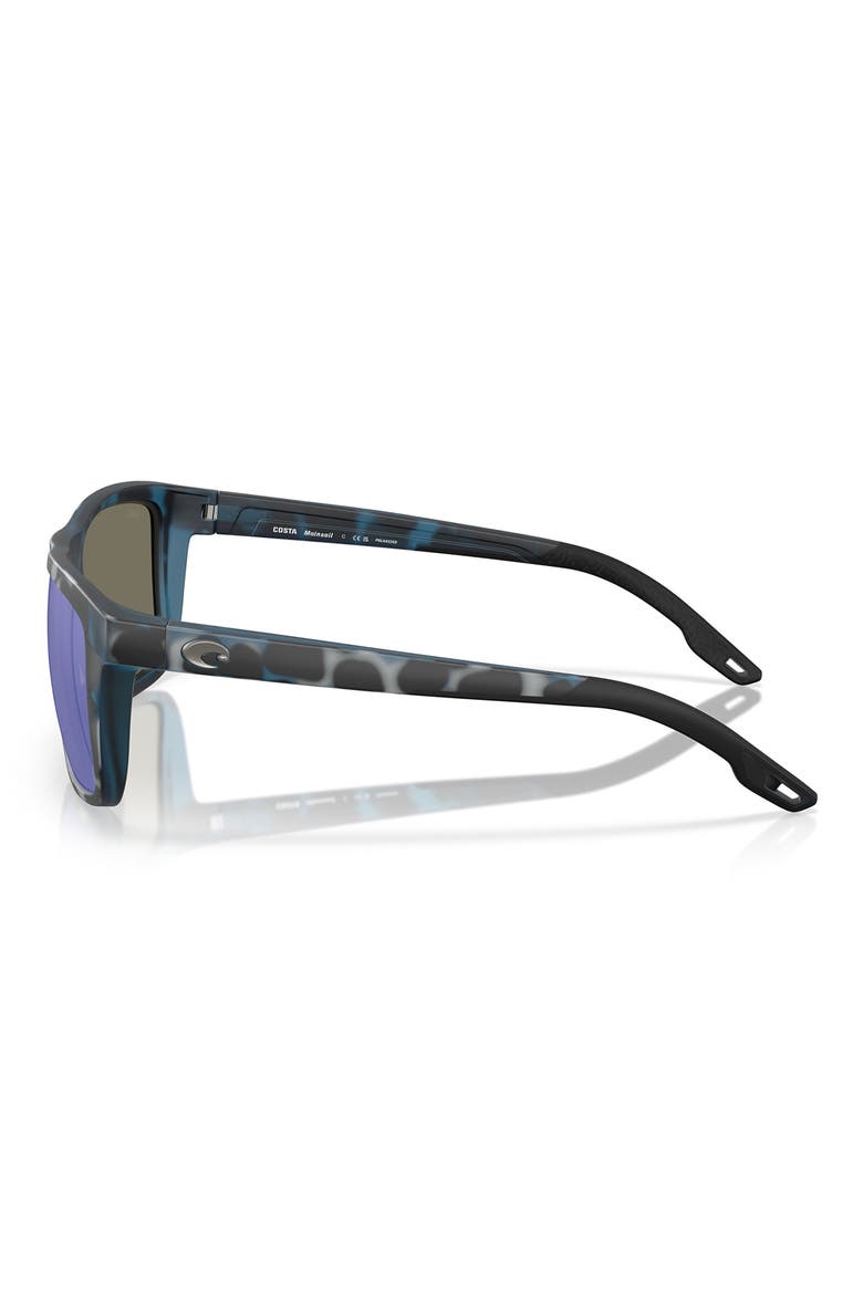 Mainsail 55mm Mirrored Polarized Rectangular Sunglasses, Alternate, color, DEEP WATER CAMO / BLUE