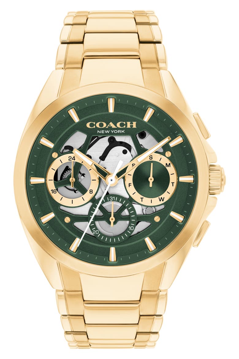 Jackson Bracelet Chronograph Watch, 41.5mm, Main, color, GOLD