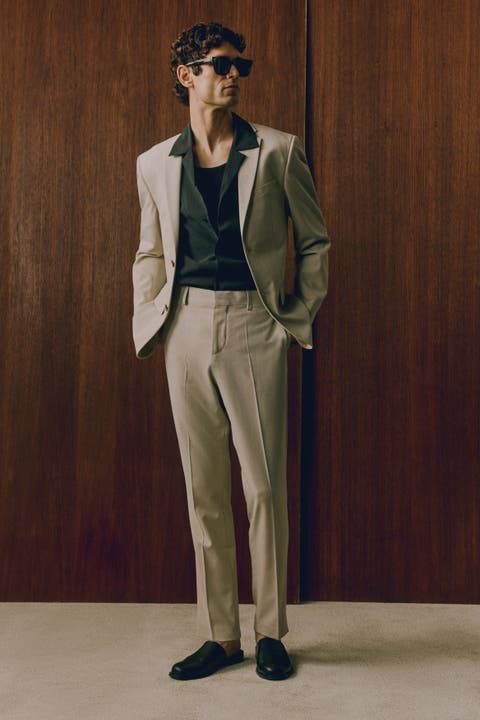 Slim-fit suit pants