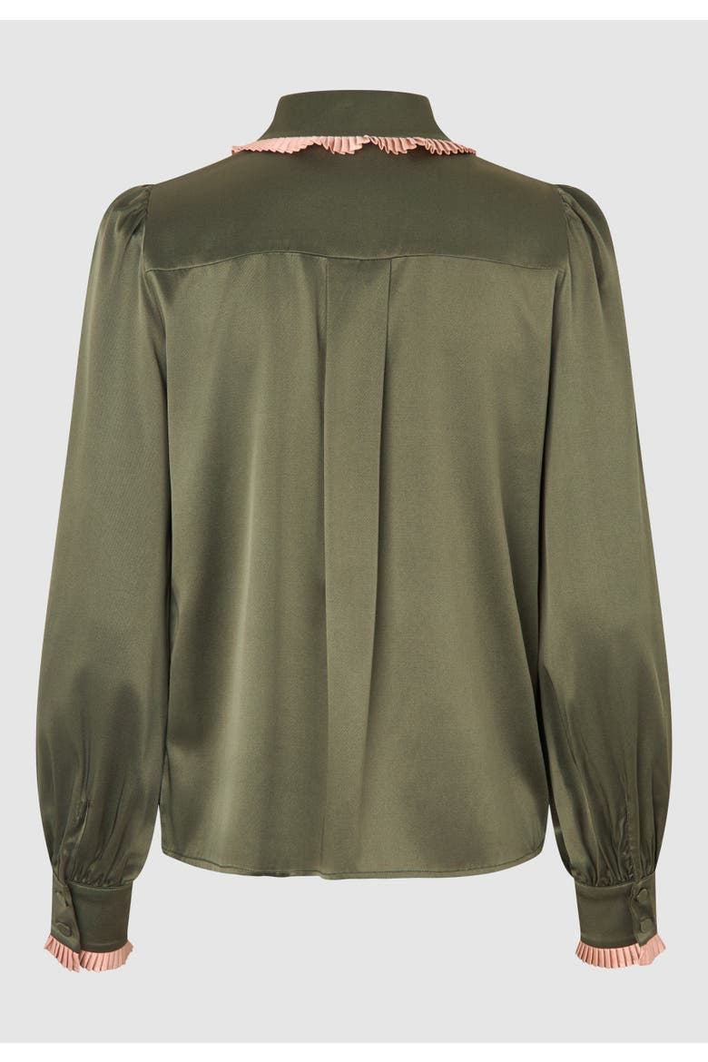 Umadea Silk Balloon Sleeve Blouse, Alternate, color, Camouflage