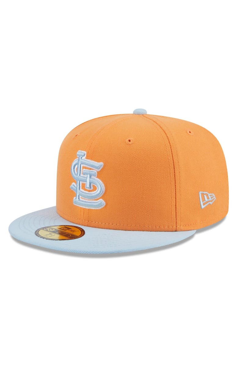 New Era Men's New Era Orange/Light Blue St. Louis Cardinals Spring Color Basic Two-Tone 59FIFTY Fitted Hat, Alternate, color,