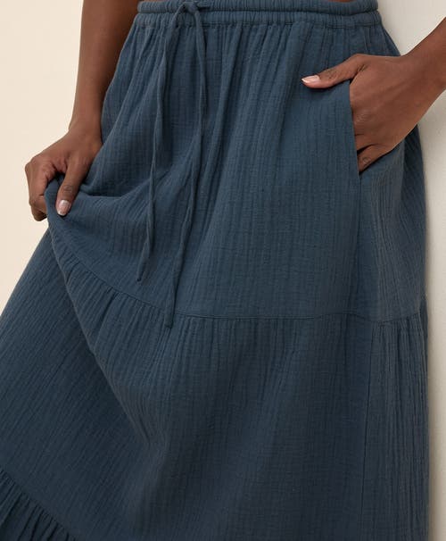 Pact Organic Cotton Coastal Double Gauze Tiered Maxi Skirt