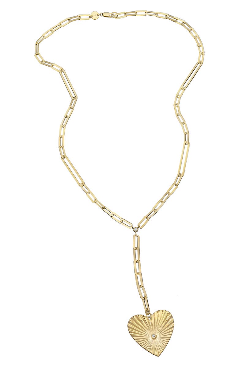 Jennifer Zeuner Sheldon Diamond Pendant Y Necklace, Main, color, Yellow Gold