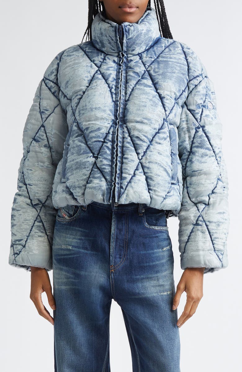 DIESEL<sup>®</sup> W-Histel Quilted Puffer Jacket, Main, color, Blue/ Misty Rose