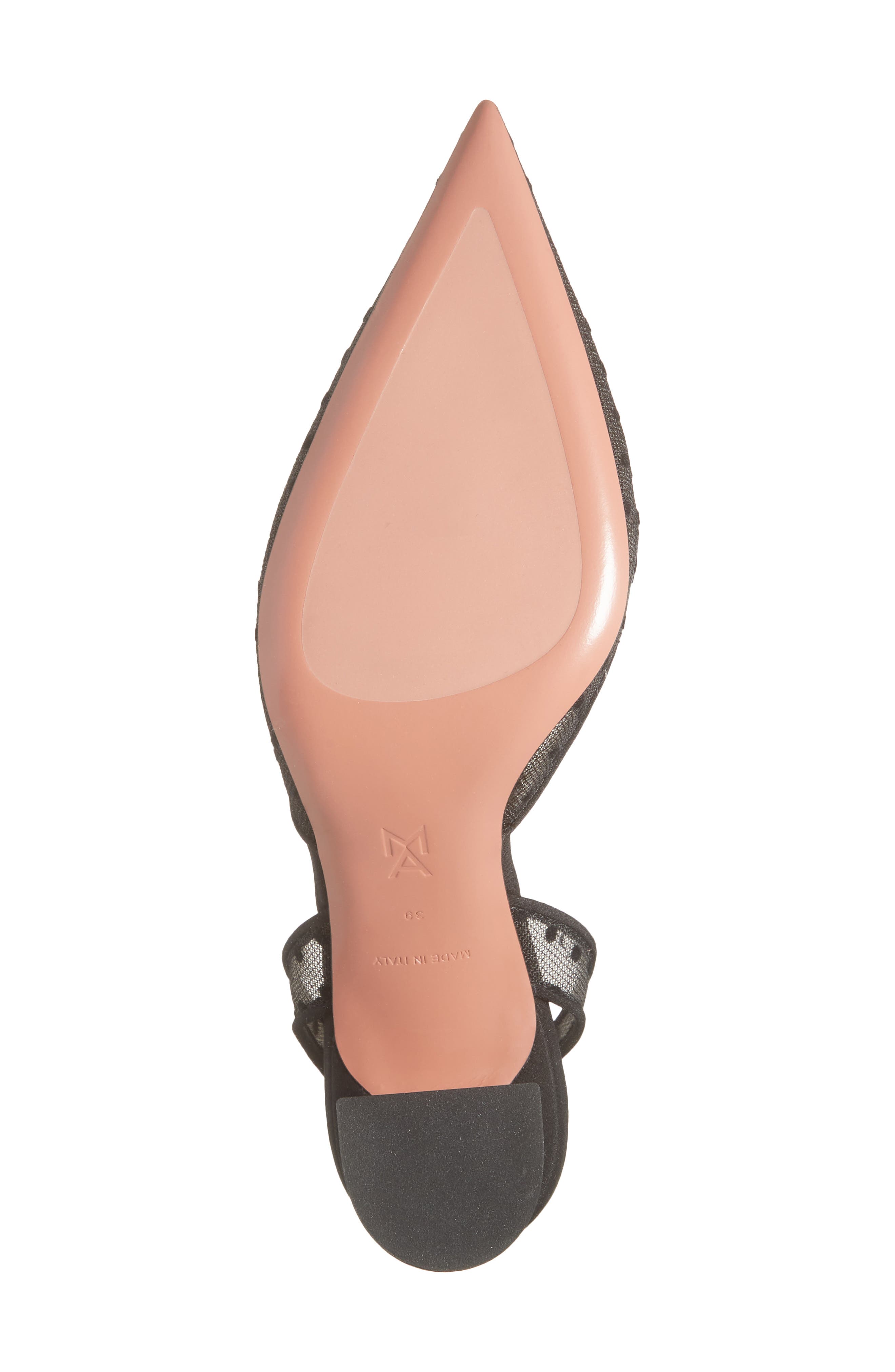 Amina Muaddi Holli Swiss Dot Slingback Pump, Alternate, color, Lace Black Polka Dot