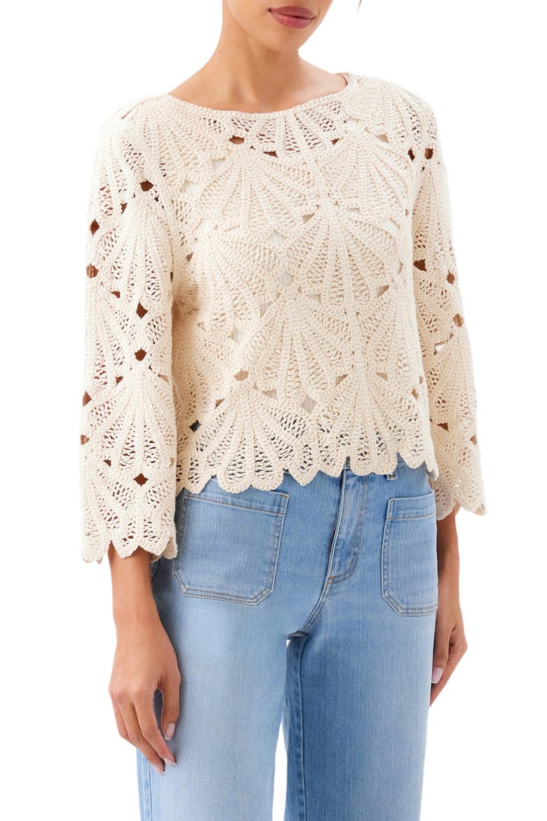 Flare Sleeve Top, Alternate, color, NATURAL