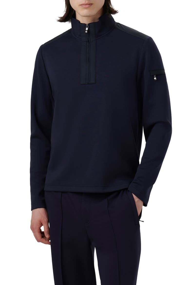 Soft Touch Quarter Zip Pullover, Main, color, NAVY