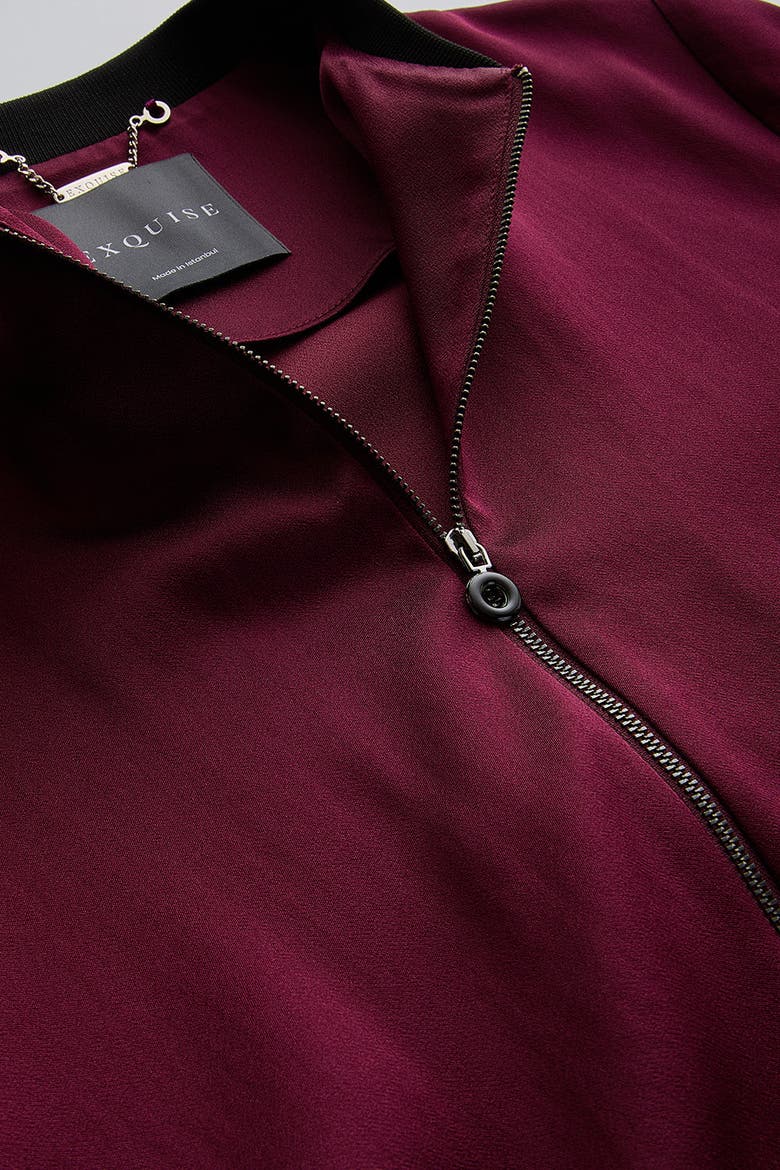 Lacey Bomber Jacket, Alternate, color, BURGUNDY