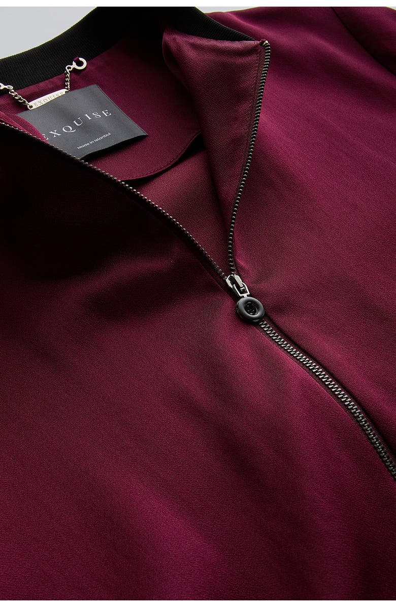 Exquise Lacey Bomber Jacket, Alternate, color, Burgundy