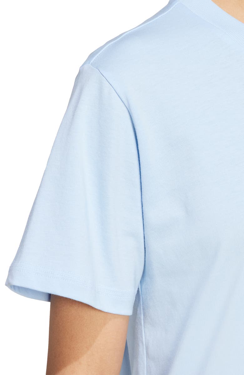 adidas 3-Stripes Cotton T-Shirt, Alternate, color, Glow Blue/ White