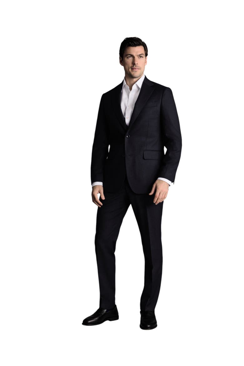 Slim Fit Italian Flannel Suit Jacket, Alternate, color, Navy