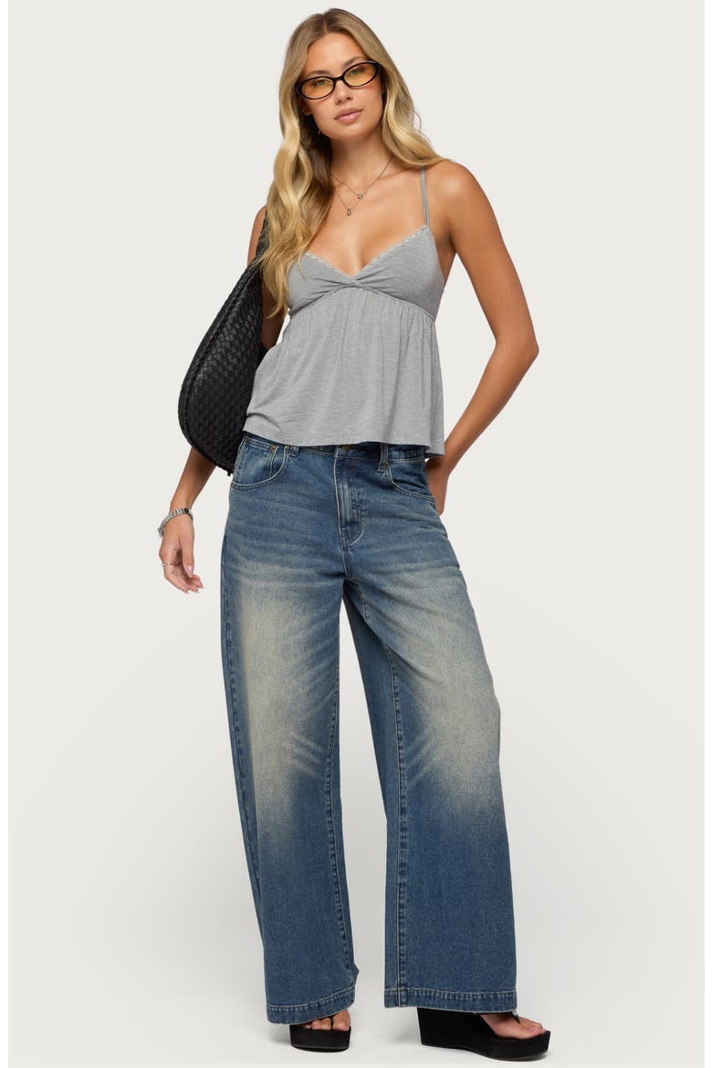 Belen Lace Trim Camisole, Alternate, color, GRAY-MELANGE