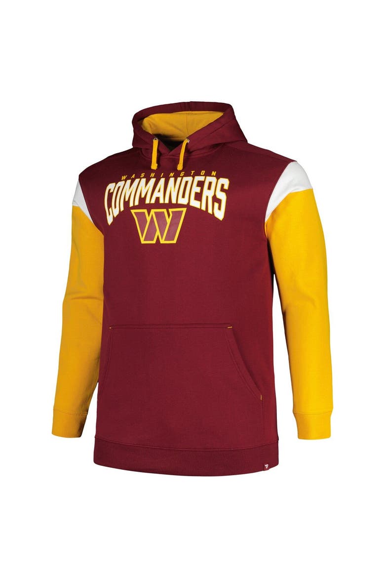 Men's Profile Burgundy Washington Commanders Big & Tall Trench Battle Pullover Hoodie, Alternate, color, Burgundy