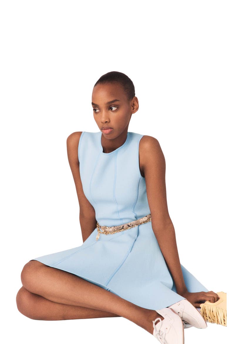 Skater dress with jewelled bows, Alternate, color, Blue sky