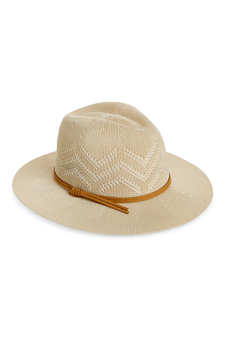 Packable Knit Wide Brim Hat, Main, color, IVORY COMBO