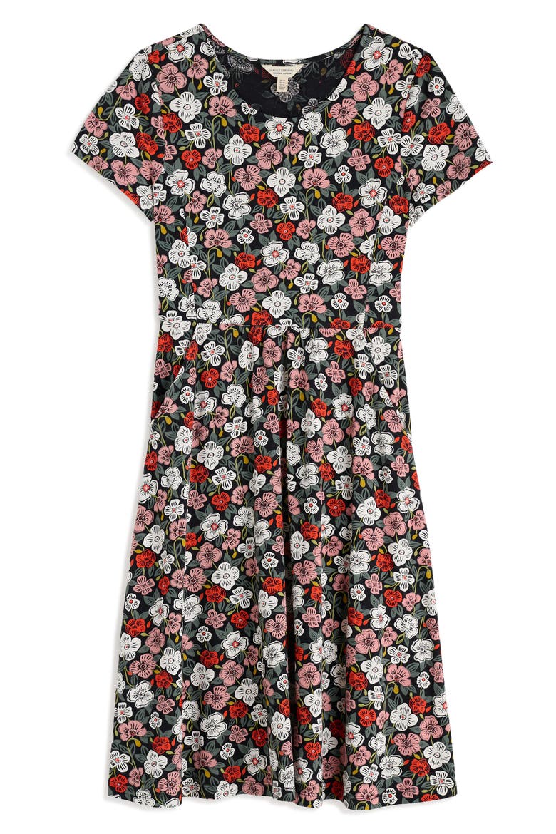 April Floral Stretch Organic Cotton Dress, Alternate, color, FLORAL TUMBLE ONYX