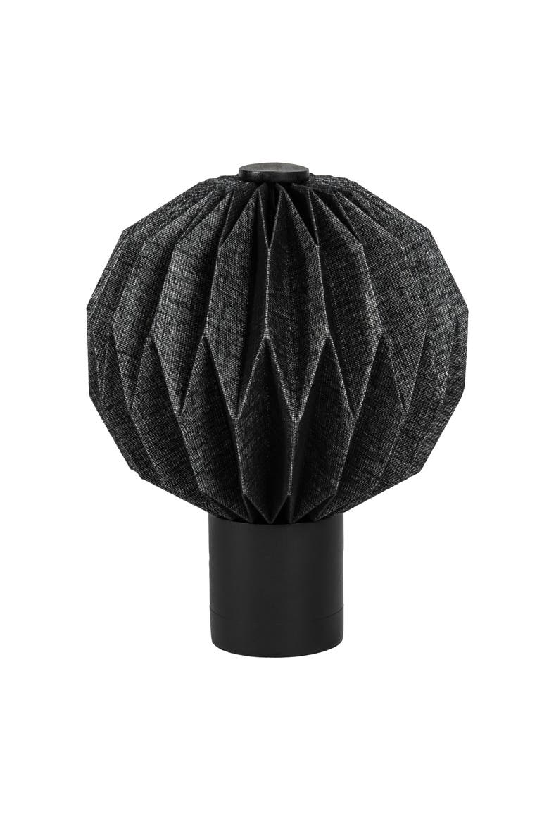Quincy 11" Modern Minimalist Paper Pleated Orb Accent LED Table Lamp, Main, color, Black