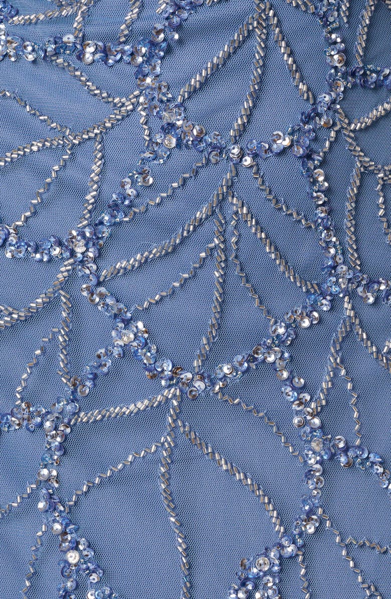 Adrianna Papell Beaded Godet Evening Gown, Alternate, color, French Blue