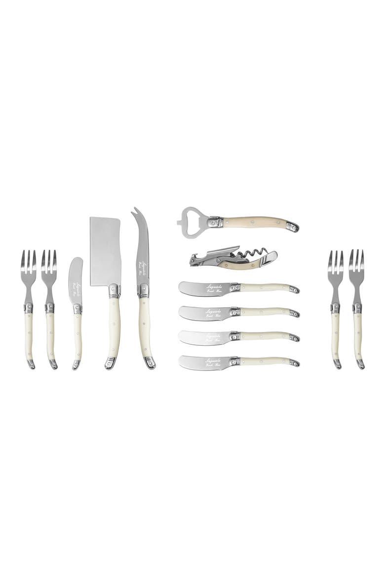 Ultimate 13-Piece Assorted Charcuterie Knife & Fork Set, Alternate, color, FAUX IVORY