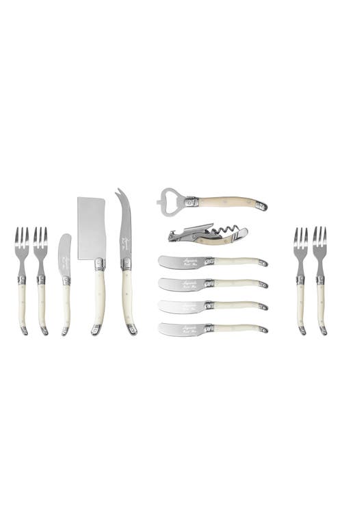 French Home Ultimate 13-piece Assorted Charcuterie Knife & Fork Set In Faux Ivory