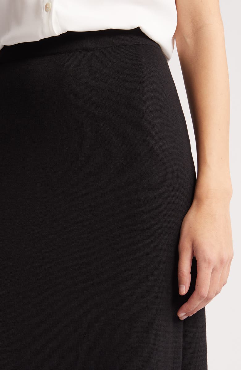 Ming Wang Stripe Hem A-Line Knit Skirt, Alternate, color, Black