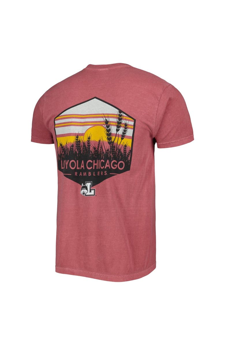 IMAGE ONE Men's Orange Loyola Chicago Ramblers Landscape Shield T-Shirt, Alternate, color, Maroon