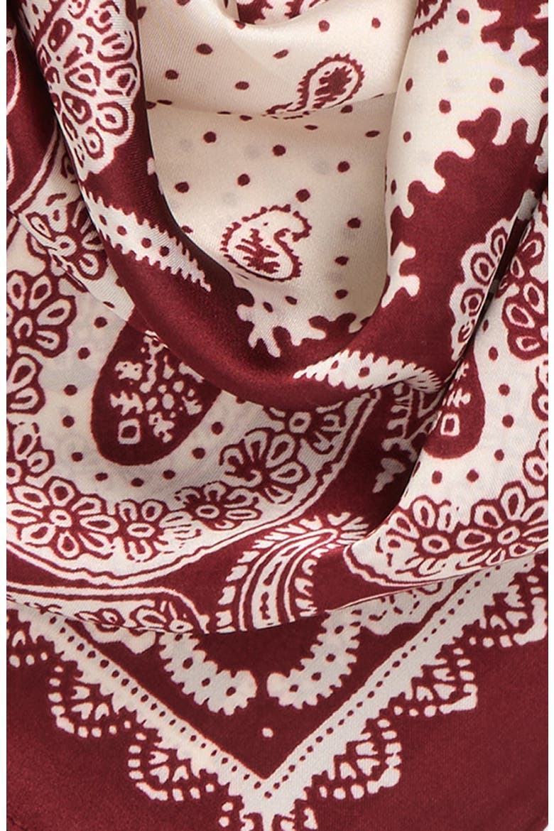 Paisley Square Satin Scarf, Alternate, color, MERLOT PAISLEY