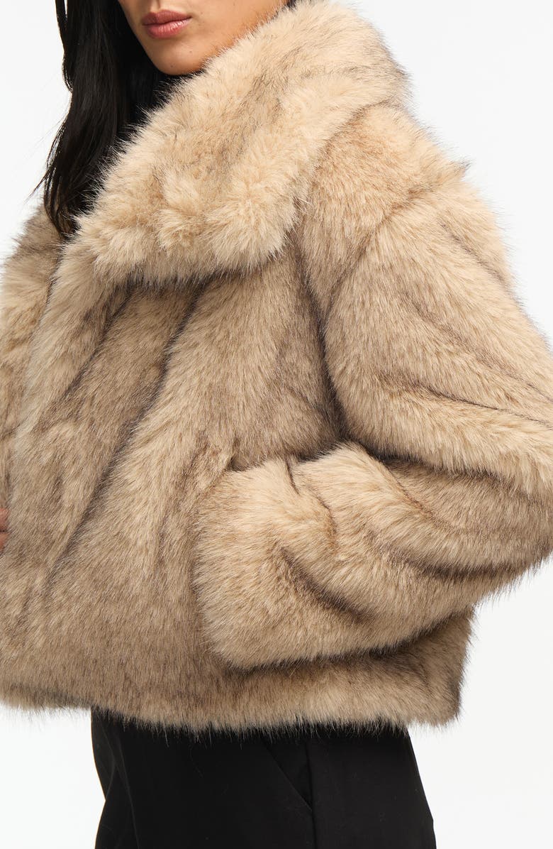 NVLT Faux Fur Crop Jacket, Alternate, color, Gold