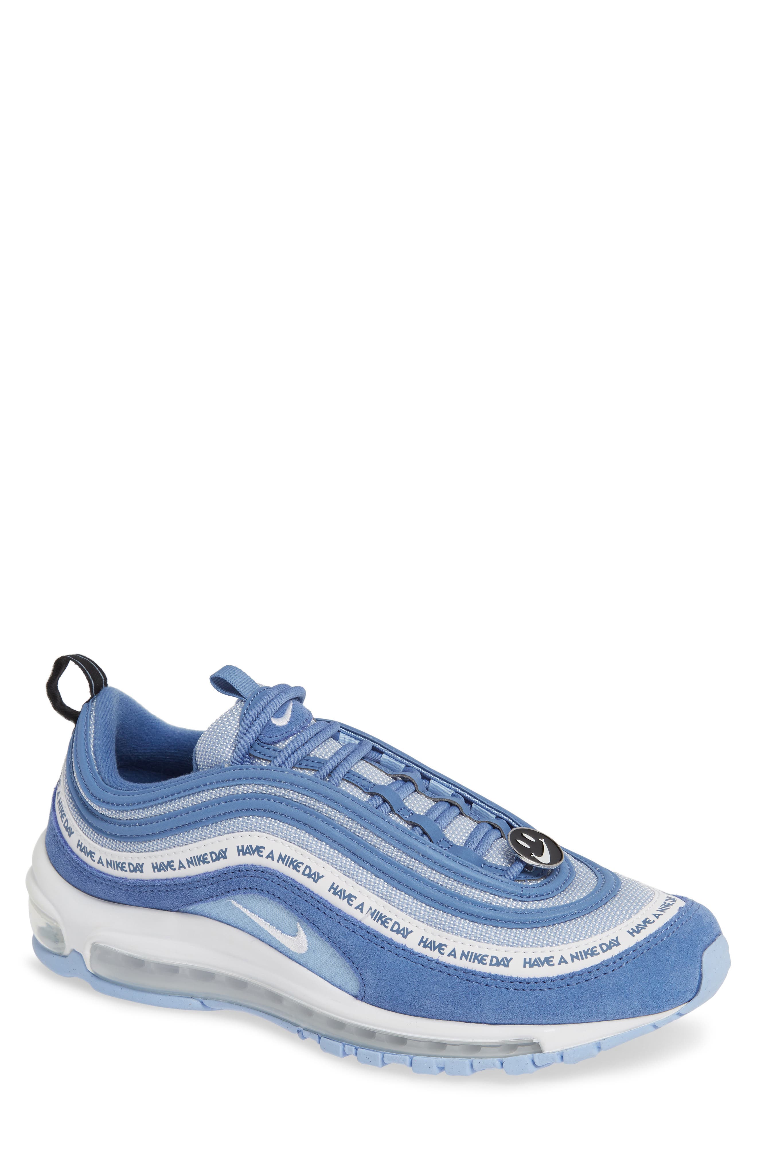 Air Max 97 Have a Nike Day Sneaker, Main, color, INDIGO STORM/ WHITE/ ALUMINUM